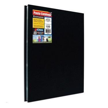 Imagem de Pasta catálogo ofício economic preta 100 plásticos Chies