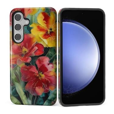 Imagem de Kapadiy Capa para Samsung Galaxy S24 Plus, design vintage floral feminino híbrido proteção dupla de silicone rígido PC à prova de choque, capa protetora antiarranhões para homens e mulheres