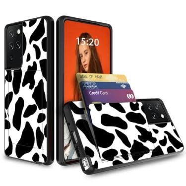 Imagem de Dikoer Capa carteira para Samsung Galaxy S25 Ultra 5G 17.5 cm [loja 3 cartões], compartimento para cartão de crédito resistente para identidade, policarbonato rígido, à prova de choque, proteção de