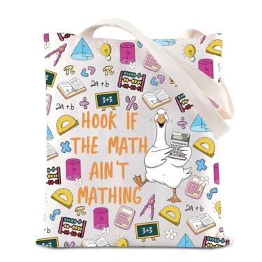 Imagem de KUIYAI Silly Goose Math Teacher Appreciation Tote Bag Teacher Day Math Mathematics Lover Gift Hook If The Math Ain't Mathing, Mathain'tts-us
