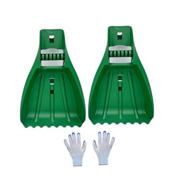 Imagem de MotiveTech Folhas Colheres Folha Ancinho Resistente Portátil Multifuncional Ancinho de Mão Garra Folhas Agarrador para Lixo Jardim Recolha de Quintal