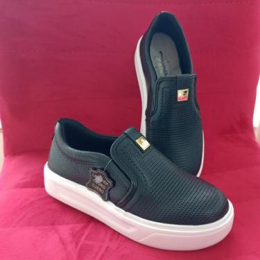 Imagem de Tênis Pegada Feminino Calce Facil Em Couro Verão 2026, 38, Preto