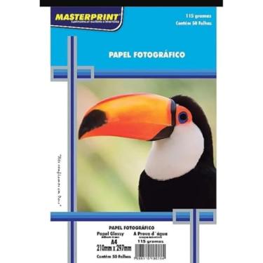 Imagem de Kit 4 pacotes - Papel Foto Glossy Brilhante Branco 115G A4-50 Folhas - MASTERPRINT