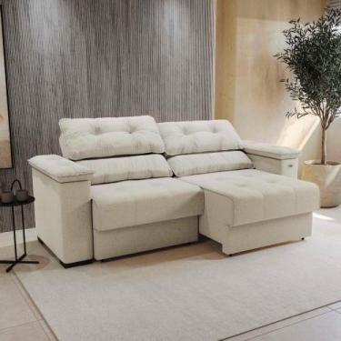 Imagem de Sofá Cama Kappesberg Stelo Linho Caqui 230cm