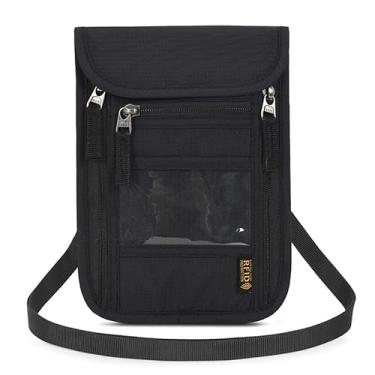 Imagem de Carteira de pescoço para viagem para passaporte familiar, bolsa de pescoço com alça ajustável no pescoço, bloqueio RFID, impermeável, leve, versátil para passaporte, para homens, mulheres e viajantes