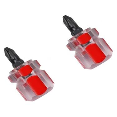Imagem de BYYINGSUS Conjunto de kit de chave de fenda mini pequena chave de fenda portátil com cabeça de rabanete transparente, ferramentas manuais de reparo de carro de precisão (2 peças vermelhas)