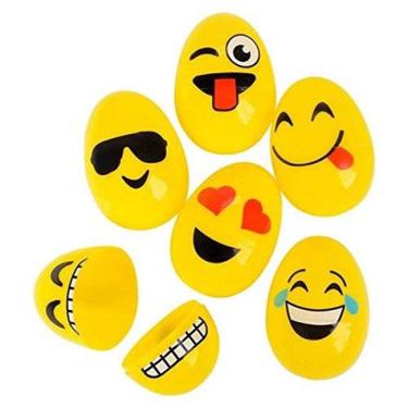 Imagem de Emoticon Plástico Easter Egg Hunt 12-count Set Emoji Faces