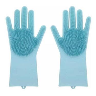 Imagem de Luvas Lava Louça Silicone Macio Massagem Pet Frutas