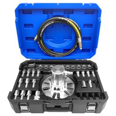 Imagem de ZKTOOL Ferramenta de remoção de extrator de eixo Kit de ferramentas de remoção de eixo de acionamento de carro Extrator de eixo HUB de 5 furos compatível com BMW Land Rover Range Rover Evoque Porsche.