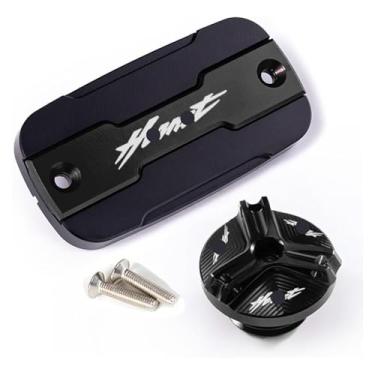 Imagem de Tampa de enchimento de óleo de motocicleta Tampa de tanque de fluido do reservatório de freio frontal compatível com Hornet 600 900 CB600F Hornet900 Hornet600 1998-2014 (conjunto preto)