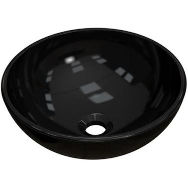 Imagem de Cuba de Apoio Redonda Para Banheiro R30W Preto Brilho - Lyam Decor