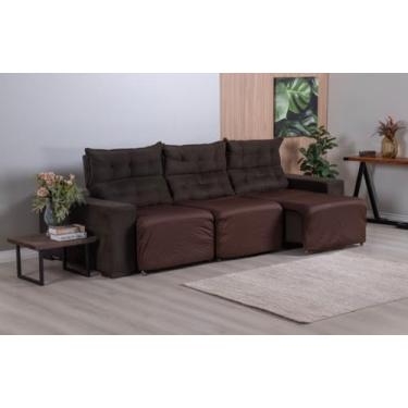 Imagem de Protetor de assento do sofá Retrátil 2 lugares impermeável Dupla Face Tabaco/Avelã