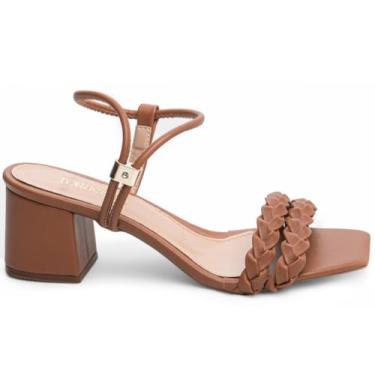 Imagem de Sandália Feminina com Salto Baixo Grosso | Confortável, Elegante, Antiderrapante e Estilosa. (Caramelo, BR, Adulto, Numérico, M, 34)