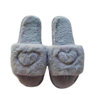 Imagem de Chinelo Pantufa Slide Aberto Quarto Feminina Flexível Luxo (Cinza, BR, Adulto, Numérico, 40)