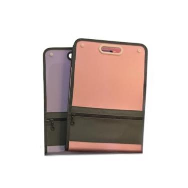 Imagem de Pasta Sanfonada Organizadora para Documentos com 12 Divisórias em Plástico Cristal Tamanho A4 - Uso Escolar e de Escritório(2,FEMENINA(com ziper))