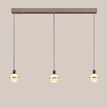 Imagem de Lustre de alumínio nórdico moderno LED pendente luz ajustável altura pendurado luz para cozinha ilha sala estar quarto cabeceira sala jantar corredor luminária teto (3 cores temp, C)