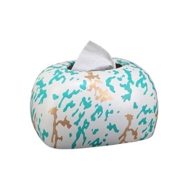 Imagem de Porta-lenços de papel padrão de grafite para sala de estar mesa caixa de guardanapo de cerâmica suporte de caixa de lenços