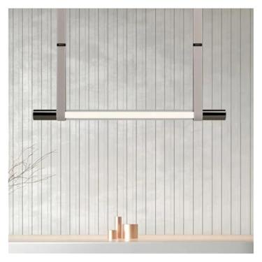 Imagem de Luminária pendente de cinto de couro com design criativo, moderna, longa, LED, decoração, luminária suspensa, restaurante, lustre cromado