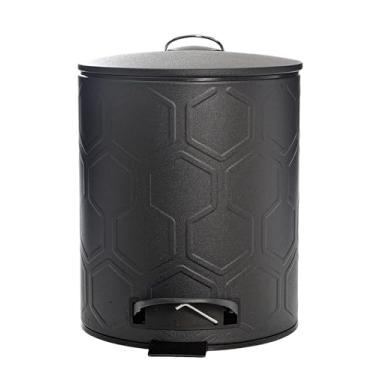 Imagem de Lixeira Com Pedal 5 Litros Hexagonal Em Inox Preto - Design Industrial E Alta Resistência - Deal Para Cozinhas, Escritórios, Banheiros E Espaços Comerciais - Wincy - IXA02049