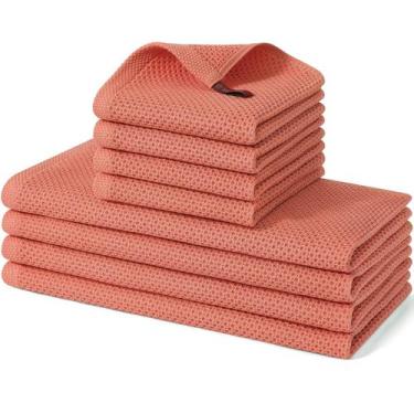 Imagem de Conjunto de toalhas de cozinha e panos de prato Homaxy 100% algodão x8