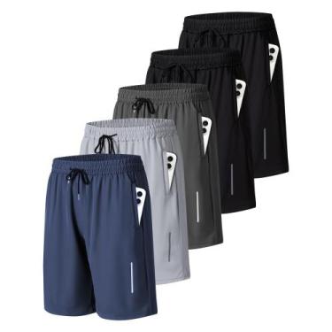 Imagem de Shorts de treino Athletic Gym JWJ para homens 3GG com costura interna 