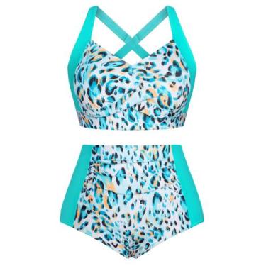 Imagem de Maiô de duas peças Hanna Nikole Tummy Control Leopard Print