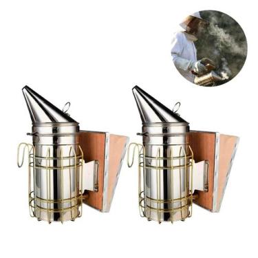 Imagem de Kit 2 Un. Defumador De Apicultura Galvanizado Fumegador Fumigador 28,5