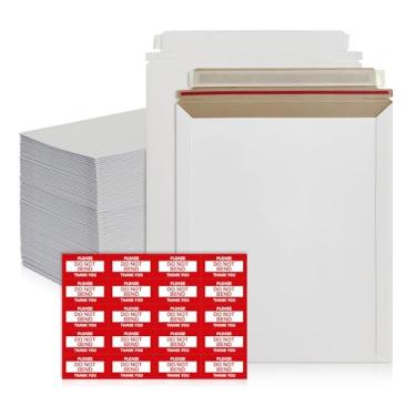 Imagem de Pacote com 340 envelopes rígidos de 23 x 30 cm – envelopes autoadesivos de papelão branco – suprimentos de correspondência para documentos, fotos, CDs, revistas e literatura