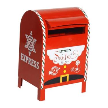 Imagem de IEUDNS Caixa de correio de Natal, porta-jornais, caixa de sugestões de metal, enfeite decorativo, de correio para casa, escritório, quintal