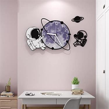 Imagem de ZYHSIJOBAS Relógio decorativo de parede para cozinha, relógio com design de astronauta com adesivos DIY para decoração de casa