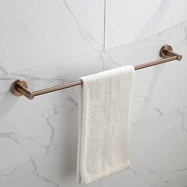 Imagem de Toalheiro nórdico de ouro rosa escovado acessórios de hardware de banheiro suporte de papel escova de vaso sanitário copo de vidro prateleira de canto de banheiro, suporte de papel (barra de toalha de