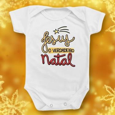 Imagem de Body Para Bebê De Natal Jesus Menino Menina Festa Estrela - Borizinho 