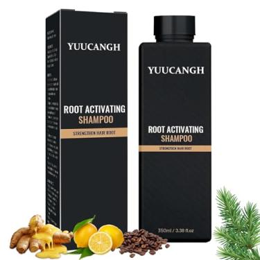 Imagem de Shampoo ativador de raiz de 350 ml, crescimento capilar, unissex, fórmula natural para homens e mulheres, xampu condicionador de reparo forte e suave (350 ml)