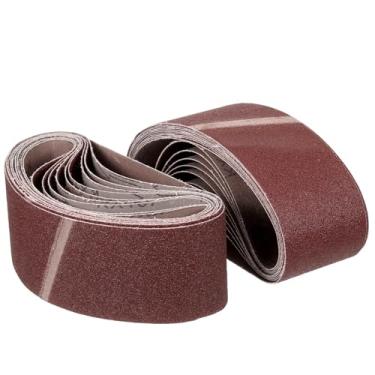 Imagem de CoCud Cinto de lixamento de 10 x 53 cm, 24 peças 40/60/80/100/120/240 correias afiadoras de facas de óxido de alumínio, afiação de trabalho para lixadeira de cinto, ferramenta de entalhe de facas para