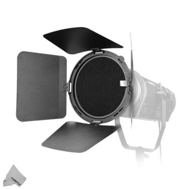 Imagem de NiceFoto Fresnel para lente Fresnel com grades de favo de mel, portas de celeiro para montagem Bowens, luz de vídeo LED para Aputure Light Storm 300D II 120D II Mark 2 COB 120T 120D 120D ii LS C120