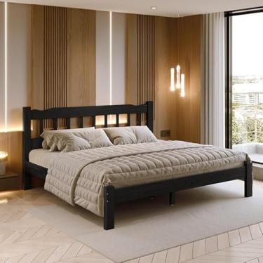 Imagem de Cama King Size Madeira Perola Reforçada Preto Nemargi