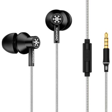 Imagem de NICEHCK StringSnow Fones de ouvido com fio com microfone, driver dinâmico PEEK PU LCP diafragma HiFi de 10 mm, chip DAC para iPhone, Samsung, computador, laptop estudantes (preto 3,5 mm com microfone)
