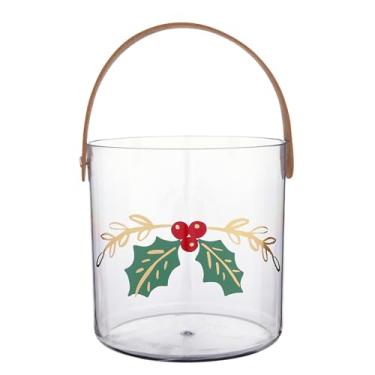 Imagem de Santa Barbara Design Studio Baldes de gelo de Natal - balde de champanhe acrílico com alça, 12,7 cm de diâmetro x 12,7 cm de altura, azevinho