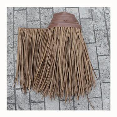 Imagem de Palha falsa à prova de fogo simulação de palha de palmeira artificial rolo de palha 1 x 0,5 cm/3,28 x 0,5 m folhas de palmeira sintéticas telhado de palha para tiki bar jardim deco(amarelo a, 0,5 x 4
