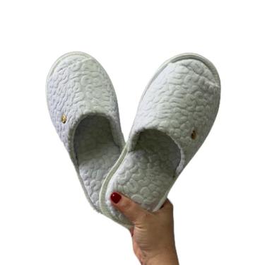 Imagem de Chinelo Pantufa Luci aberta Confort Care Cotton Day com Solado Antiderrapante e Antitérmico Conforto e Elegância para seus Passos (Branco, Padrão, BR, Adulto, Faixa Numérico, 39, 40)