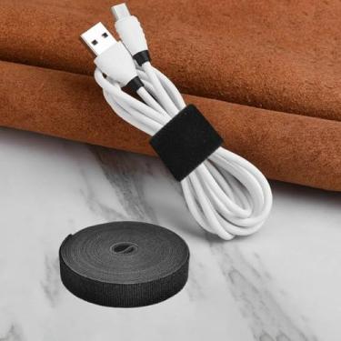 Imagem de Tiras de nylon de 3/10.2 cm, tiras de gancho e laço de dupla face, tiras autoaderentes, rolo de gerenciamento de cabos de fixação para agrupar, armazenamento e organização