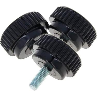 Imagem de 3 Pçs M8x40 mm Rosca Macho Botões de Parafuso de Polegar, Comprimento 20 mm Rosqueado Punho de Fixação Parafuso de Polegar Tipo Cabeça Redonda Botões de Rosca de Fixação Preto