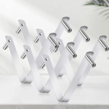 Imagem de 6 peças de clipe de escova de piscina, clipe em forma de V, ganchos de piscina para postes de piscina e acessórios, acessórios de piscina de pino duplo adequados para escovas skimmers rede de piscina