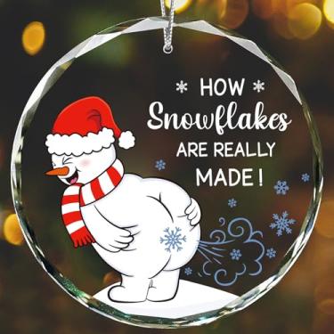 Imagem de Enfeites de Natal engraçados, ornamentos engraçados para árvore de Natal, como os flocos de neve são realmente feitos, enfeite de Natal hilário, presente de mordaça para adultos, lembrancinha de festa