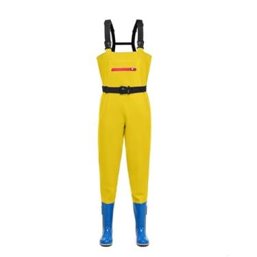 Imagem de Hip Waders Botas aquáticas de cano alto masculinas e femininas, calças de peito para lavagem de carros, indústria de aquicultura e pesca em PVC(Yellow2,36 EU)