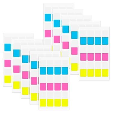 Imagem de 120 adesivos de etiqueta de índice de 1,3 x 2,8 cm, guia de índice pegajoso colorido, guias de página de notas adesivas transparentes e graváveis, marcadores de livro, guias de índice para marcação de