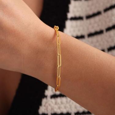 Imagem de Pulseira impermeável delicada com elos ajustáveis para mulheres, joias modernas minimalistas para presentes, One Size, Aço inoxidável, Sem Pedra Preciosa