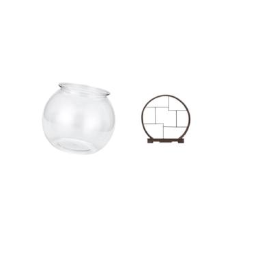 Imagem de Fenteer Aquário Pequeno Transparente, Ornamento Doméstico Transparente, Tigela de Peixe, Vaso, Mesa, Quarto, Sala de Estar, Decoração para Casa, Suporte de Ex