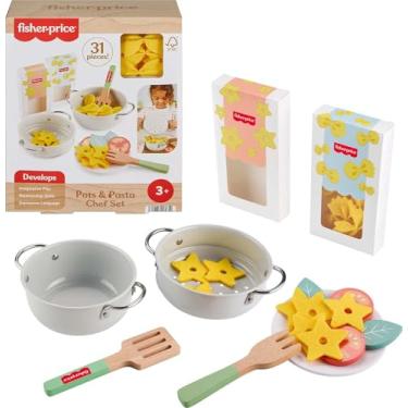 Imagem de Fisher-Price Brinquedo para Bebês Kit para Preparar Macarrão de Madeira para crianças a partir de 3 anos