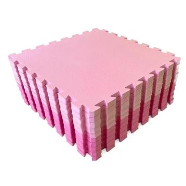 Imagem de Kit 8 Tapete EVA Infantil Tatame Criança Placa 50x50cm 10mm Rosa | Macio, Antiderrapante, Encaixe Perfeito para Brincadeiras e Atividades Educativas